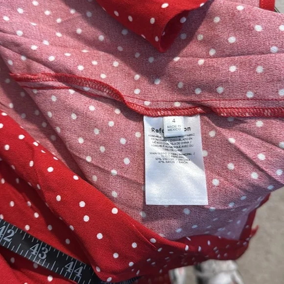 Reformation Red Lacey Ditty Polka Dot Midi to Maxi Milkmaid Dress Size 4 NWT - Picture 6 of 9